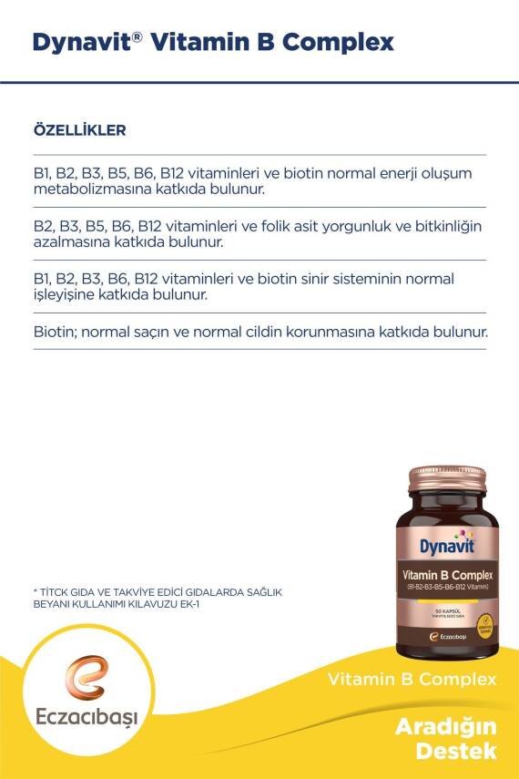 Dynavit VITAMIN B COMPLEX 50 KAPSÜL - 4