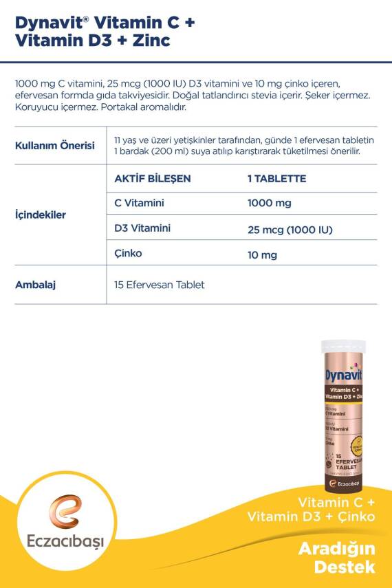 Dynavit Vitamin C & D & Çinko & Herbal İzlanda Yosunu Avantajlı Paket - 2