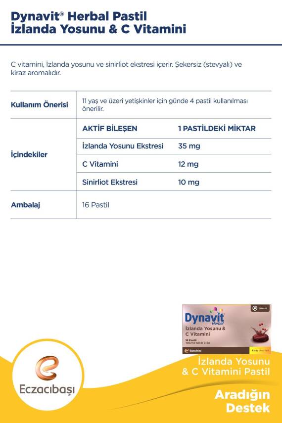 Dynavit Vitamin C & D & Çinko & Herbal İzlanda Yosunu Avantajlı Paket - 4