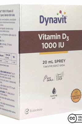 Dynavit Vitamin D3 1000 Iu Sprey 20 ml - Dynavit