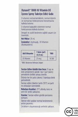 Dynavit Vitamin D3 1000 Iu Sprey 20 ml - 2