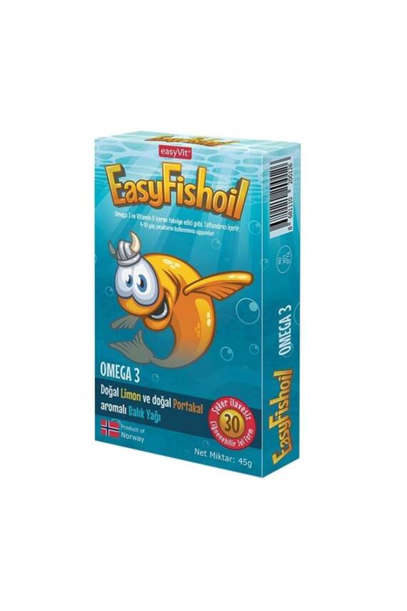 Easyfishoil Omega 3 Limon ve Portakal Aromalı Çiğnenebilir 30 Adet Jel - 1