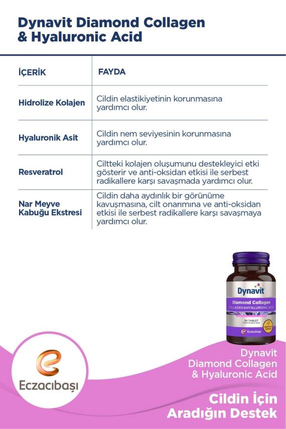 Dynavit Collagen & Hyaluronic Acid 30 Tablet - 5