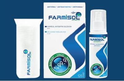 Farmisol Antiseptik Solüsyon 125ml + Temizleme Pedi 50 adet + Antiseptik - Farmisol