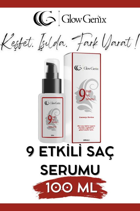 Glow Genix 9 Etkili Saç Bakım Serumu | Besleyici, Onarıcı, Yumuşatıcı, Elektriklenme Karşıtı | 100 ml - 1