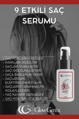 Glow Genix 9 Etkili Saç Bakım Serumu | Besleyici, Onarıcı, Yumuşatıcı, Elektriklenme Karşıtı | 100 ml - 3