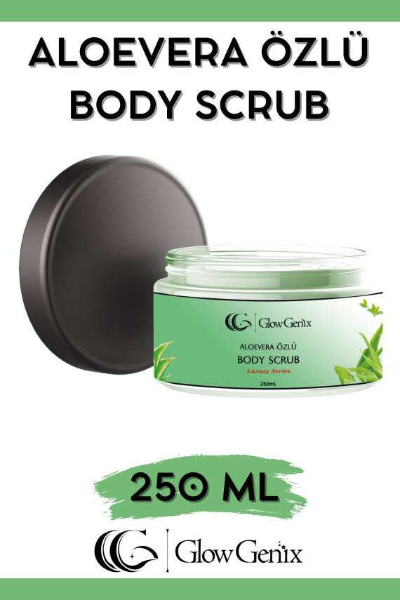 Glow Genix Aloe Vera Özlü Body Scrub | Alovera Özlü Nemlendirici, Besleyici, Arındırıcı Vücut Peelingi | 250 ml - 2