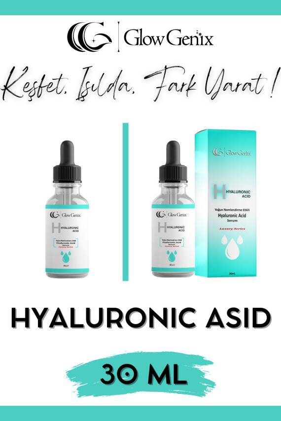 Glow Genix Hyaluronic Asid | Nemlendirme Etkili, Yaşlanma Karşıtı, Güzel Ciltler | 30 ml - 1