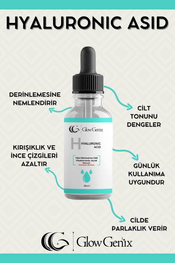 Glow Genix Hyaluronic Asid | Nemlendirme Etkili, Yaşlanma Karşıtı, Güzel Ciltler | 30 ml - 4