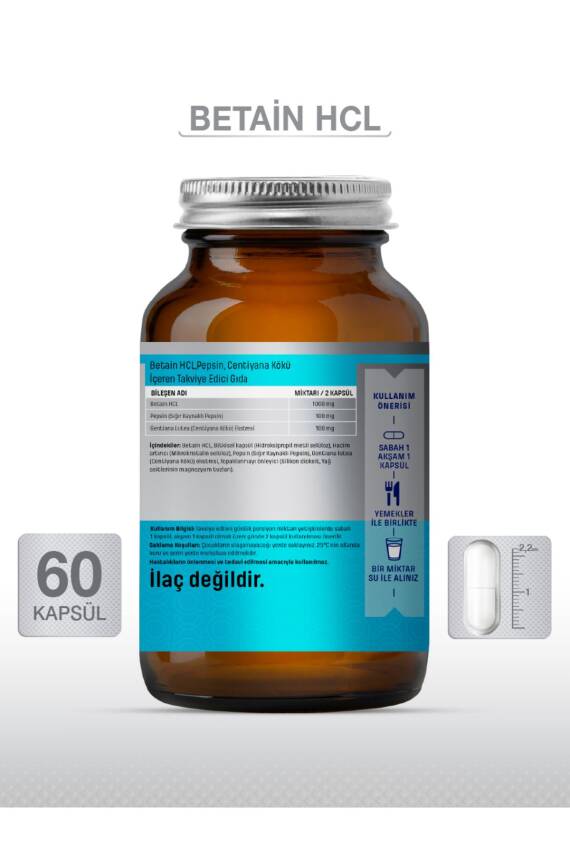 Goodday Betain Hcl Pepsin 60 Kapsül Besin Takviyesi - 3