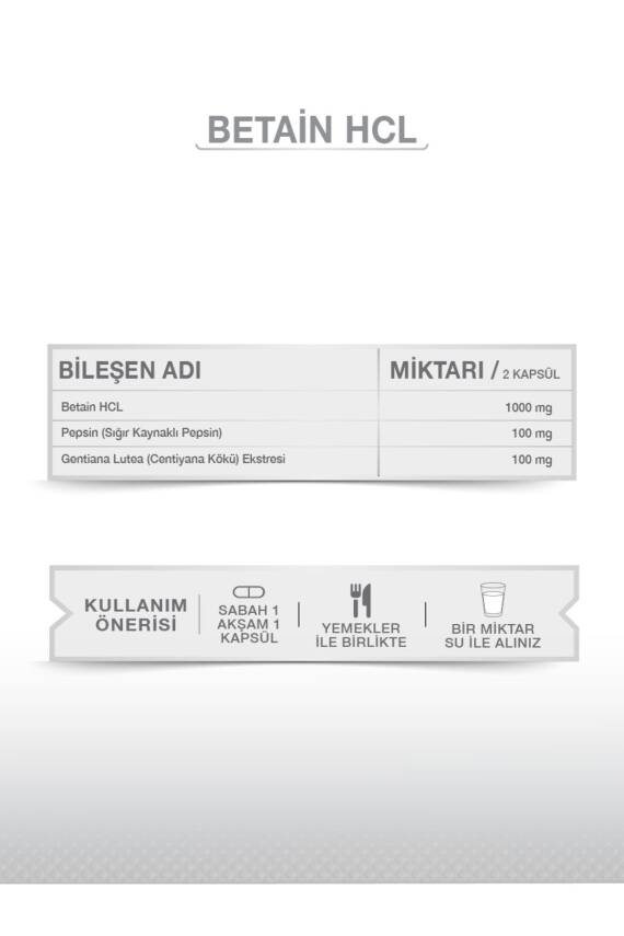 Goodday Betain Hcl Pepsin 60 Kapsül Besin Takviyesi - 4