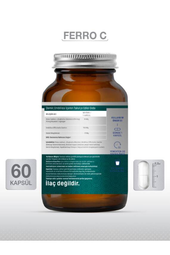 Goodday Ferro' C 17 Mg 60 Kapsül Takviye Edici Gıda - 2