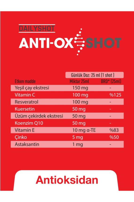 Hangover Shot Antioxshot, Bitkisel Antioksidan Kompleks, Likit Antiox Shot, Resveratrol 14'lü - 7
