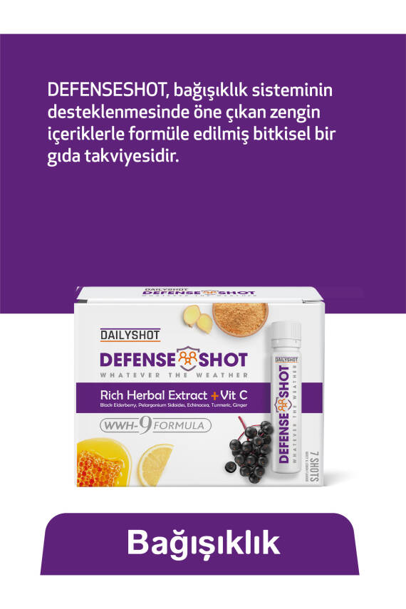 Hangover Shot Defense Shot Soğuk Algınlığına Karşı Bitkisel Gıda Takviyesi, Defense Shot 7'li - 3