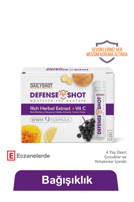 Hangover Shot Defense Shot Soğuk Algınlığına Karşı Bitkisel Gıda Takviyesi, Defense Shot 7'li - 6