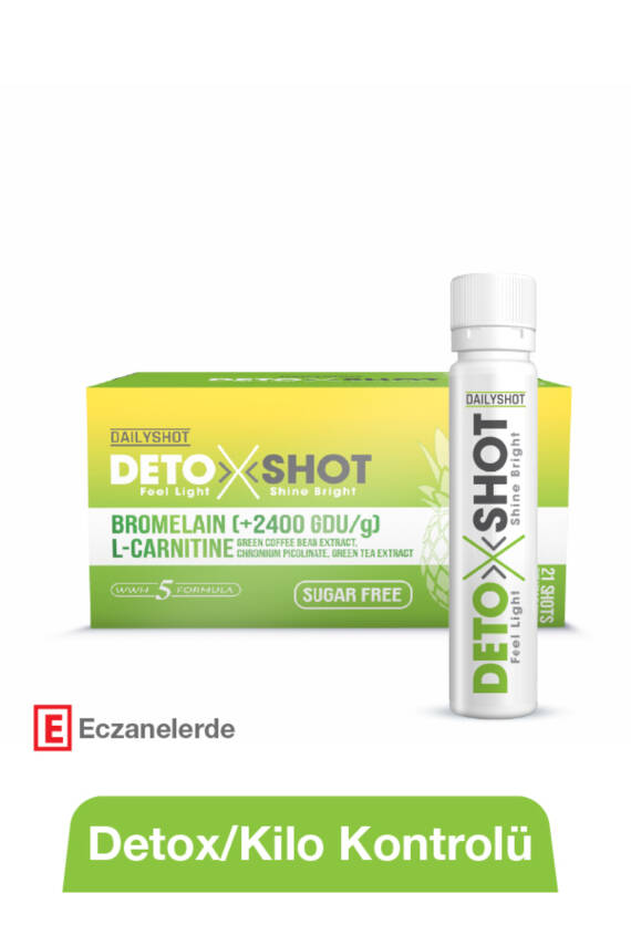 Hangover Shot Detoxshot Kilo Kontrol Desteği, Bromelain, L-Carnitine, Krom, Detox Shot, Likit Detoks Kompleks - 1