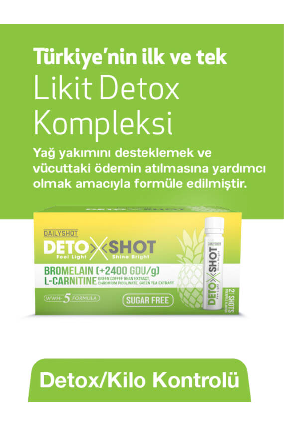 Hangover Shot Detoxshot Kilo Kontrol Desteği, Bromelain, L-Carnitine, Krom, Detox Shot, Likit Detoks Kompleks - 3