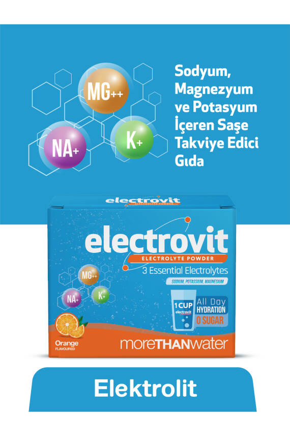 Hangover Shot Electrovit Portakal Aromalı Elektrolit İçeren Toz 8 Şase, Hidrasyon,Magnezyum,Potasyum,Sodyum - 3