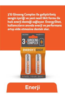 Hangover Shot Energyshot Anında Enerji Desteği, 3 Ginseng Comlex, Guarana, Energy Shot 2'li - 3