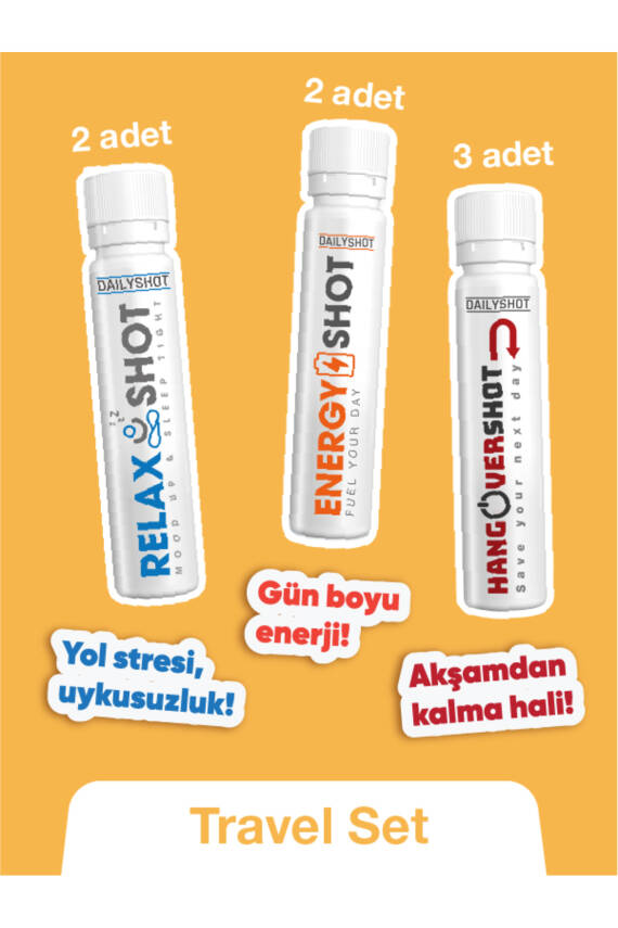 Hangover Shot Travel Set Seyahat Kiti, Seyahat Boyunca Tam Destek - 2