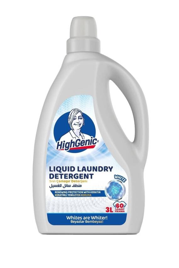 Highgenic Sıvı Çamaşır Deterjanı Beyazlar 3 Lt - 1