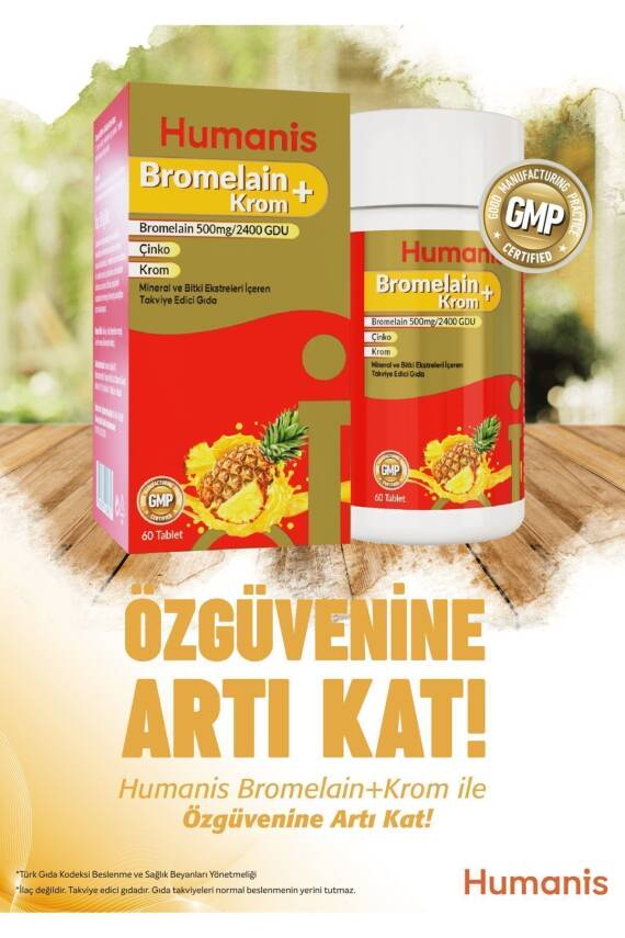 Humanis Bromelain+Krom, Çinko 60 Tablet - 1