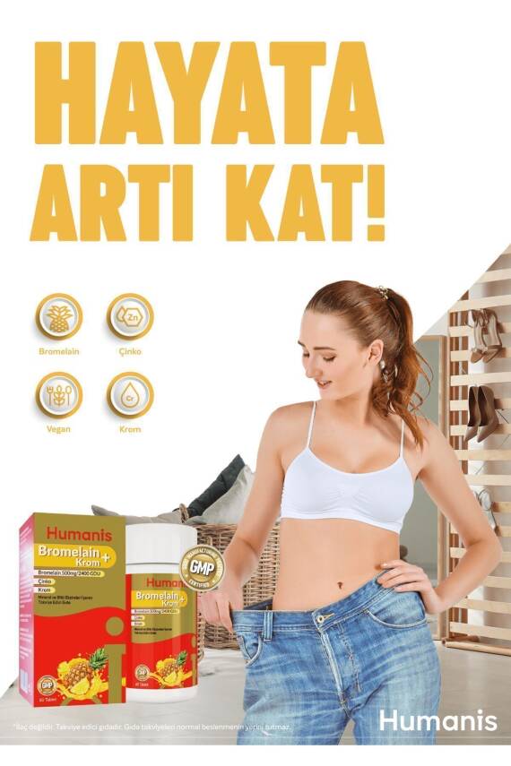 Humanis Bromelain+Krom, Çinko 60 Tablet - 3