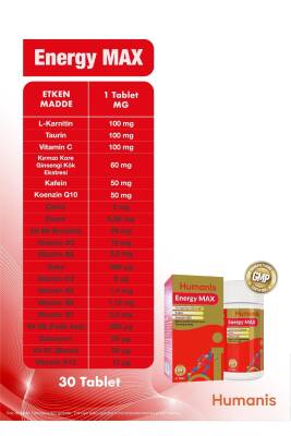 Humanis Energy Max Vitamin & Mineral 30 Tablet Enerji - 6