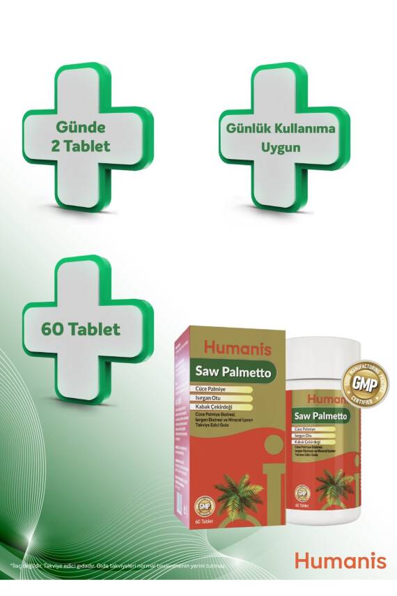 Humanis Saw Palmetto Isırgan ve Bitki Ekstreleri İçeren 60 Tablet - 4