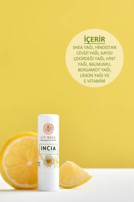 Incia %100 Doğal Dudak Besleyici Bergamot & Limon Bitkisel Nemlendirici Dudak Bakım Kremi 6 G - 4