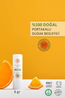 Incia %100 Doğal Dudak Besleyici Portakal Bitkisel Nemlendirici Dudak Bakım Kremi 6 G - 2