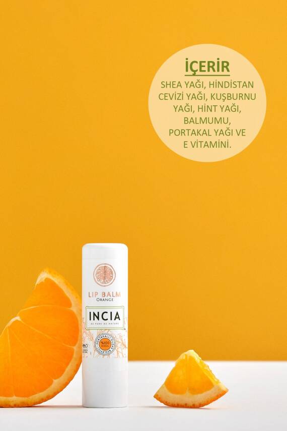 Incia %100 Doğal Dudak Besleyici Portakal Bitkisel Nemlendirici Dudak Bakım Kremi 6 G - 4