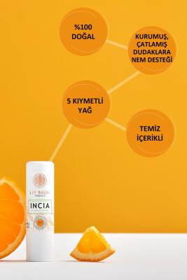 Incia %100 Doğal Dudak Besleyici Portakal Bitkisel Nemlendirici Dudak Bakım Kremi 6 G - 5