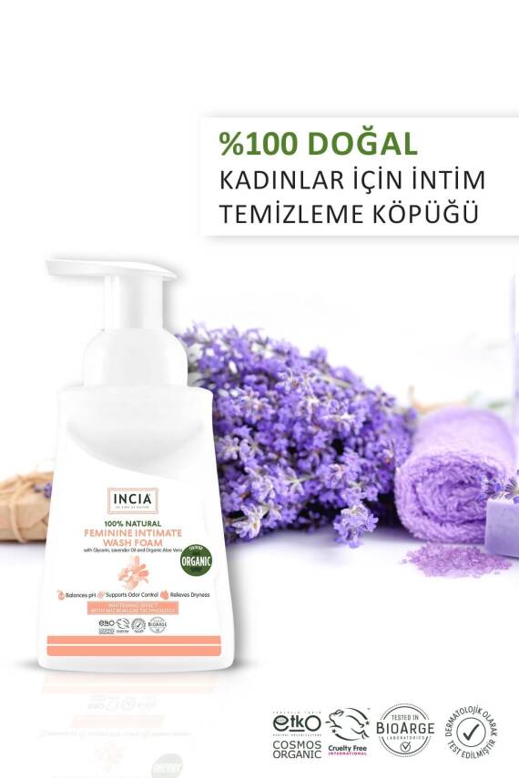Incia %100 Doğal İntim Yıkama Köpüğü Ph 3.8 Beyazlatma Etkili ve Koku Önleyici Vegan 200 ml - 2