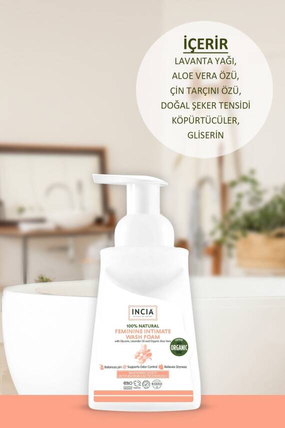 Incia %100 Doğal İntim Yıkama Köpüğü Ph 3.8 Beyazlatma Etkili ve Koku Önleyici Vegan 200 ml - 4
