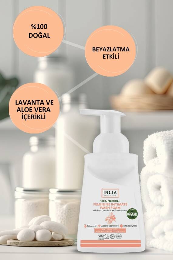 Incia %100 Doğal İntim Yıkama Köpüğü Ph 3.8 Beyazlatma Etkili ve Koku Önleyici Vegan 200 ml - 5
