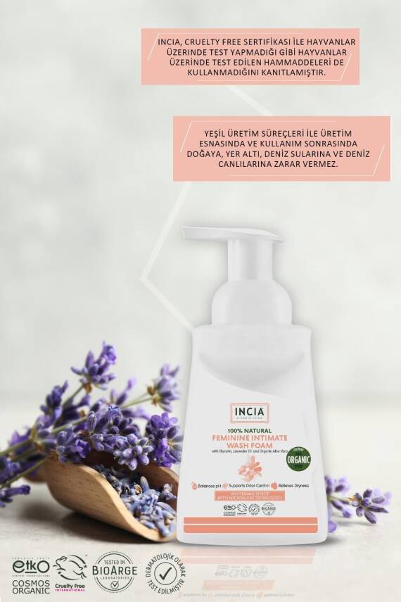 Incia %100 Doğal İntim Yıkama Köpüğü Ph 3.8 Beyazlatma Etkili ve Koku Önleyici Vegan 200 ml - 7