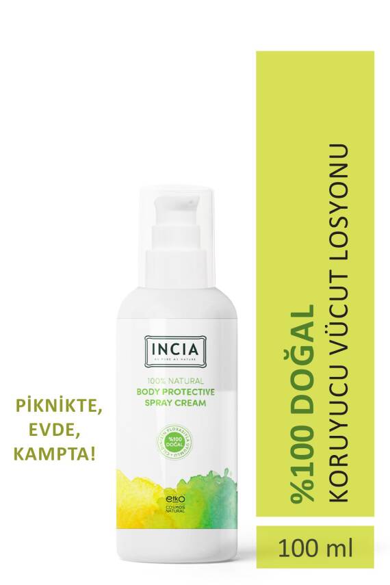 Incia %100 Doğal Koruyucu Vücut Losyonu Sprey Yenidoğan Bebek Çocuk İçin Limon Okaliptus Vegan 100 ml - 1