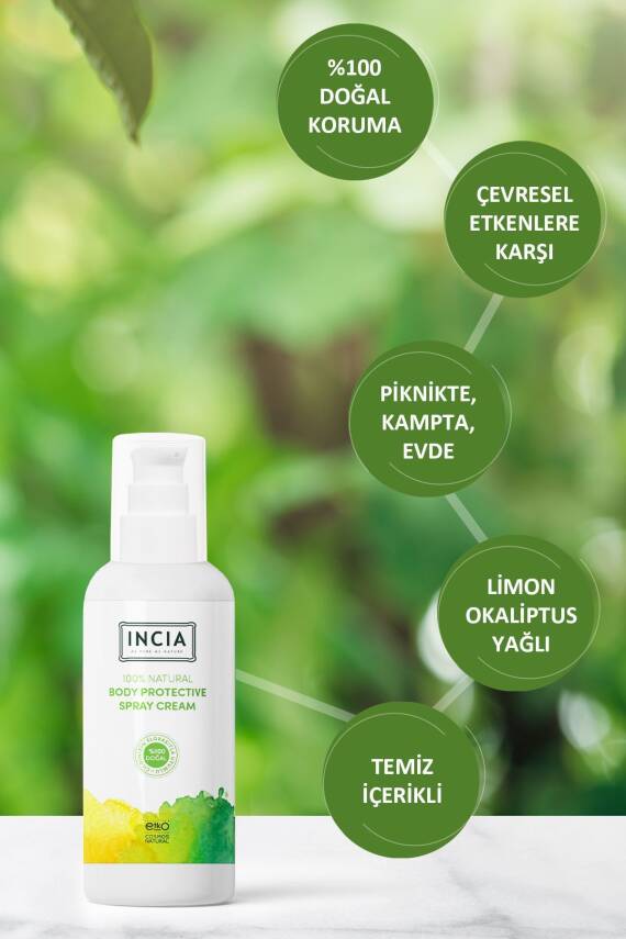 Incia %100 Doğal Koruyucu Vücut Losyonu Sprey Yenidoğan Bebek Çocuk İçin Limon Okaliptus Vegan 100 ml - 5