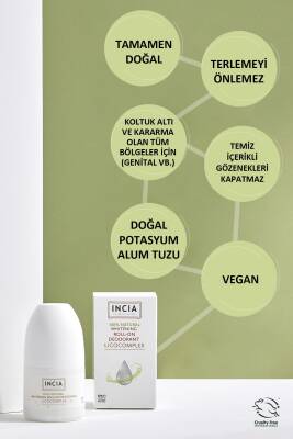 Incia %100 Doğal Roll On Deodorant Beyazlatıcı Ter Kokusu Önleyici Lekesiz 50 ml - 5