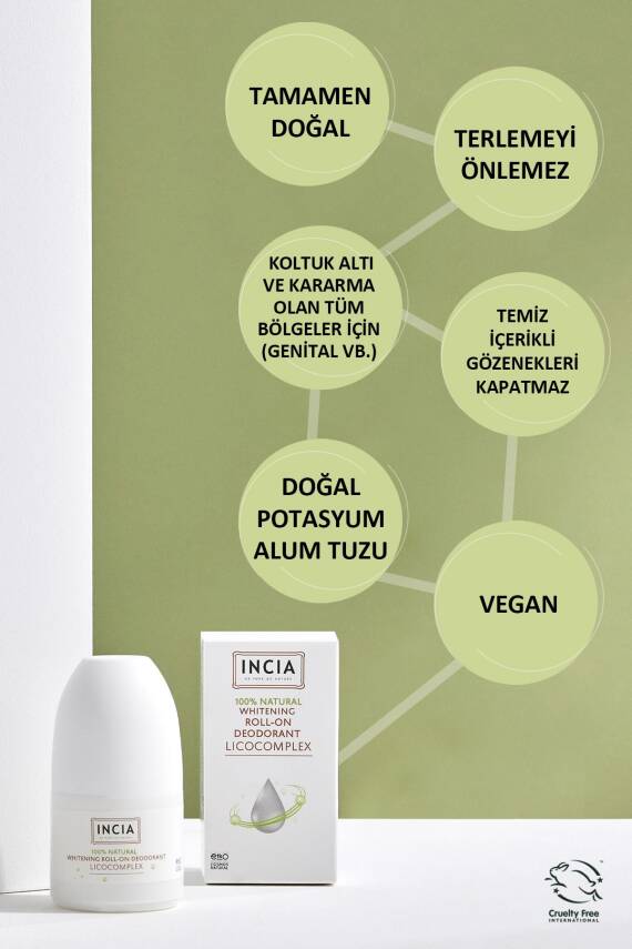 Incia %100 Doğal Roll On Deodorant Beyazlatıcı Ter Kokusu Önleyici Lekesiz 50 ml - 5