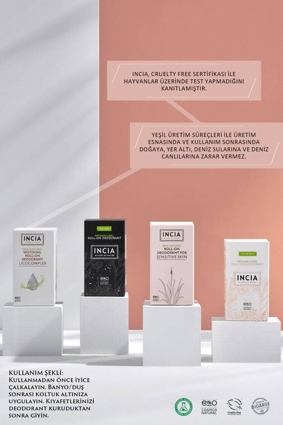 Incia %100 Doğal Roll On Deodorant Beyazlatıcı Ter Kokusu Önleyici Lekesiz 50 ml - 7