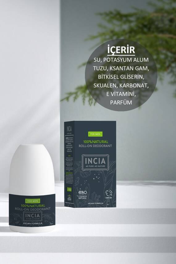 Incia %100 Doğal Roll-on Deodorant Erkeler Için Ter Kokusu Önleyici Lekesiz 50ml - 3