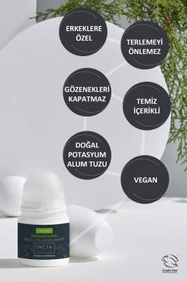 Incia %100 Doğal Roll-on Deodorant Erkeler Için Ter Kokusu Önleyici Lekesiz 50ml - 4