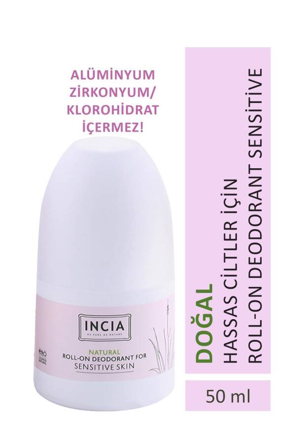 Incia %100 Doğal Roll On Deodorant Hassas Ciltler İçin Ter Kokusu Önleyici Lekesiz 50 ml - 1