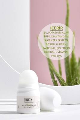 Incia %100 Doğal Roll On Deodorant Hassas Ciltler İçin Ter Kokusu Önleyici Lekesiz 50 ml - 4