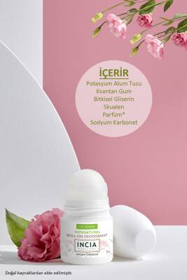 Incia %100 Doğal Roll On Deodorant Kadınlar İçin Ter Kokusu Önleyici Lekesiz 50 ml - 4