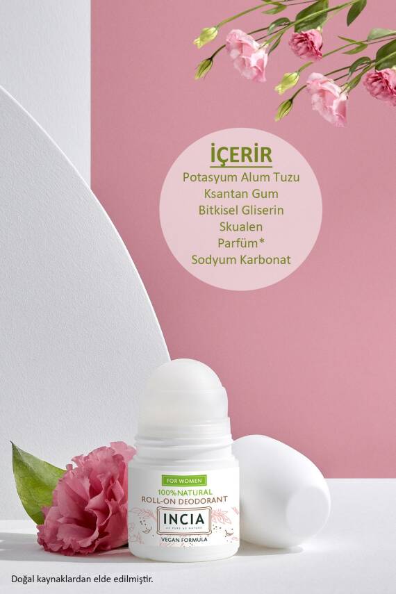 Incia %100 Doğal Roll On Deodorant Kadınlar İçin Ter Kokusu Önleyici Lekesiz 50 ml - 4