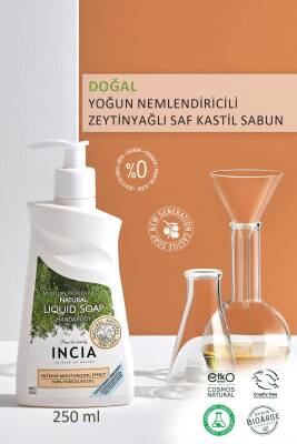 Incia %100 Doğal Sıvı Kastil Sabunu Yoğun Nemlendirici Zeytinyağlı 10 Bitkisel Değerli Yağ Vegan 250 ml - 2