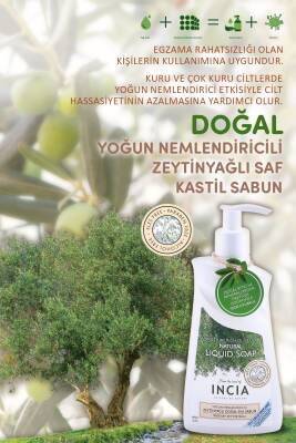 Incia %100 Doğal Sıvı Kastil Sabunu Yoğun Nemlendirici Zeytinyağlı 10 Bitkisel Değerli Yağ Vegan 250 ml - 6